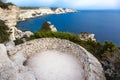 Sea Ã¢â¬â¹Ã¢â¬â¹view from the coast of the city of Bonifacio in Corsica Royalty Free Stock Photo